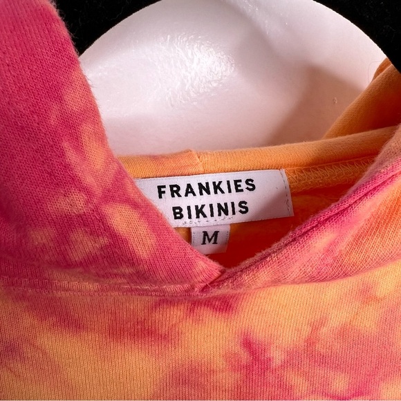 FRANKIE’S BIKINIS Orange and Pink Tie Dye Pullover Hoodie - Picture 4 of 5